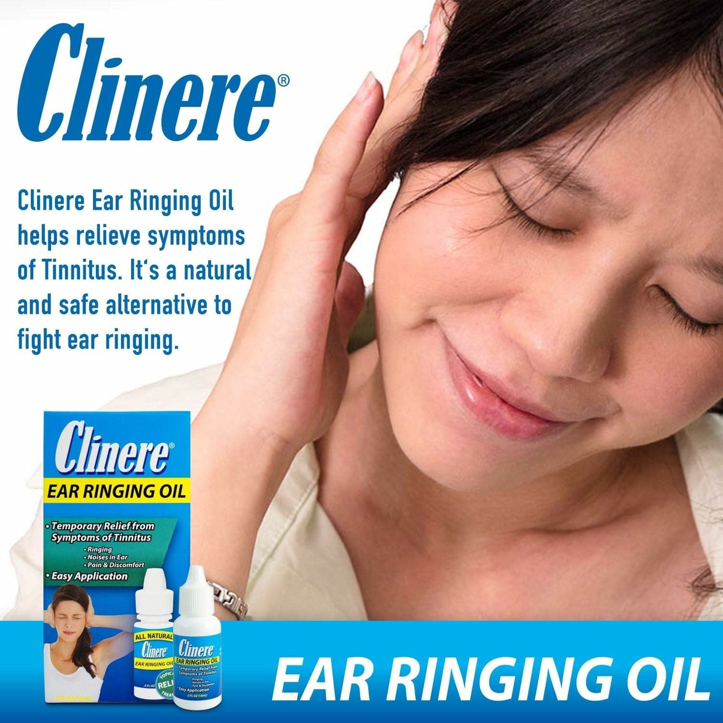 Clinere Ear Ringing Drops - Helps relieve symptoms of Tinnitus. Natural and safe alternative to fight ear ringing.