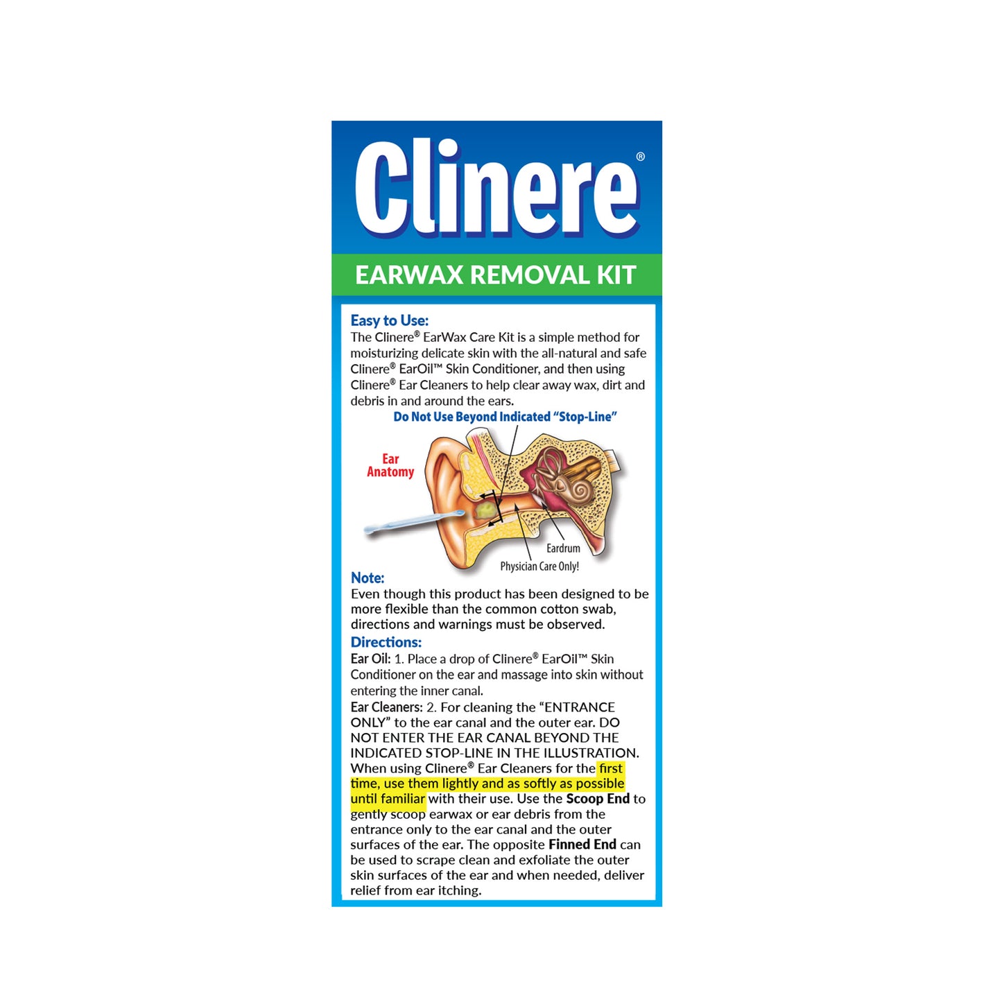 Clinere Ear Oil Conditioner & Ear Cleaner Cleaning Care Kit, 4 count